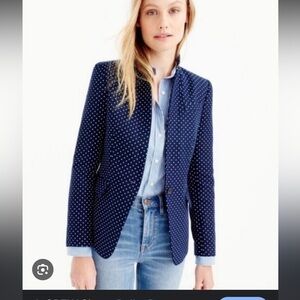 Jcrew linen polka dot regent blazer